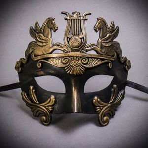 Roman Greek Emperor with Pegasus Horses Venetian Masquerade Halloween Face mask